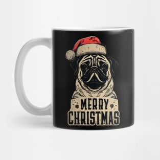 Funny Dog Santa Merry Christmas Vintage Mug